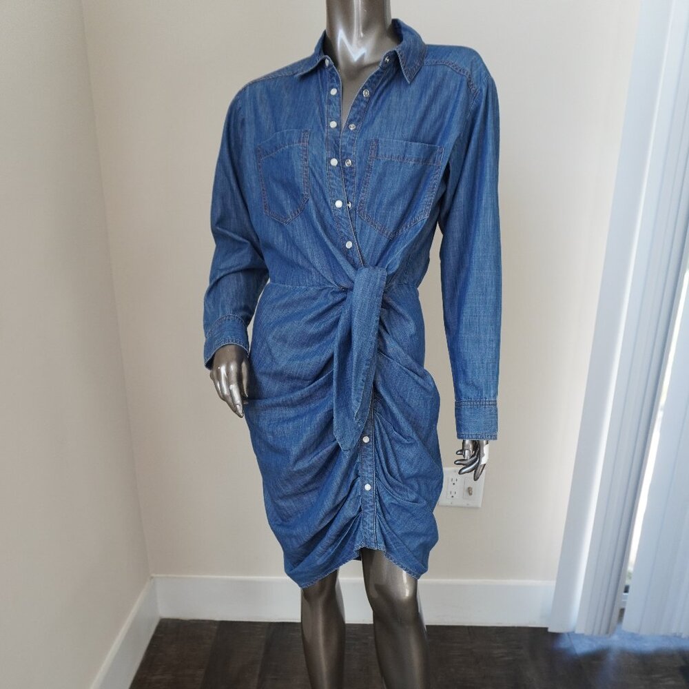 Veronica Beard Sierra Dress Blue Cotton Shirt Dress Rushed Size 00 New Tag